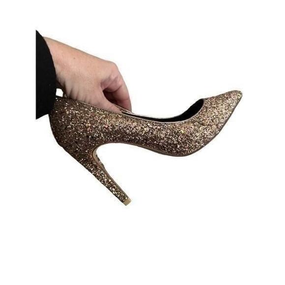 TOPSHOP Gold Gemini Sparkly Pumps Size 6.5 - Picture 3 of 8